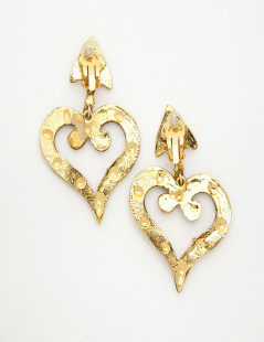 CHRISTIAN LACROIX Vintage clips-on earrings in gilded meatl and colored enamel