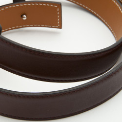 Ceinture H HERMES T 65 réversible marron et gold