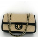 Collector's timeless two-tone black and beige CHANEL bag