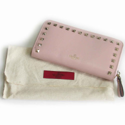 VALENTINO 'Rockstud' wallet in pink leather