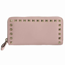 VALENTINO 'Rockstud' wallet in pink leather