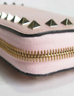 VALENTINO 'Rockstud' wallet in pink leather