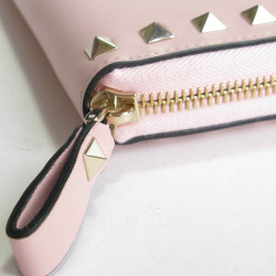 xxx Portefeuille VALENTINO Rockstud en cuir rose