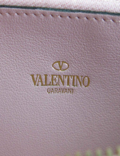 xxx Portefeuille VALENTINO Rockstud en cuir rose