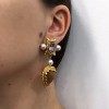  boucles d'oreille pendantes clips CHRISTIAN LACROIX Vintage