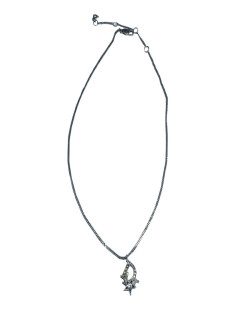 Collier DIOR étoile strass et métal argenté