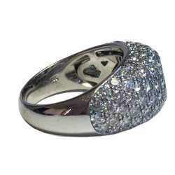 Bague CHOPARD T 56 demi jonc en or blanc et diamant