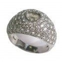 Bague CHOPARD T 56 demi jonc en or blanc et diamants