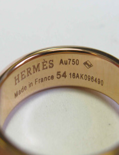 HERMES Collier de chien rose gold ring