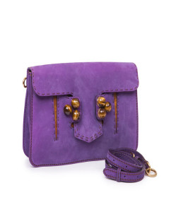 Sac FENDI cuir façon suède violet