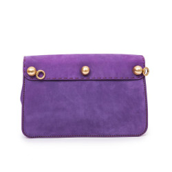 Sac FENDI cuir façon suède violet