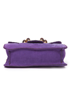 Sac FENDI cuir façon suède violet