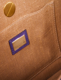 Sac FENDI cuir façon suède violet