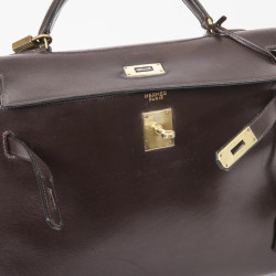 Sac kelley32 HERMES sellier box marron Vintage