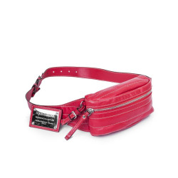 DOLCE & GABBANA banana belt bag in soft red lambskin leather