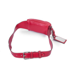 DOLCE & GABBANA banana belt bag in soft red lambskin leather