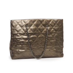 Sac Cabas CHANEL cuir vieilli doré bronze