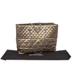 Sac Cabas CHANEL cuir vieilli doré bronze