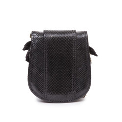 Mini sac FENDI en lézard et pétales brodées noires