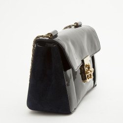 Sac CHLOE suède marine et cuir verni noir