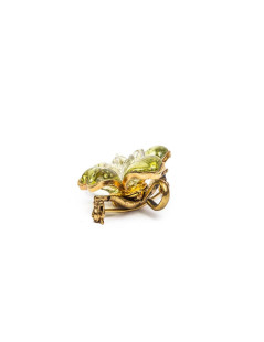 Broche CHANEL camélia vert d'eau