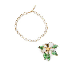 Collier MARGUERITE DE VALOIS camélia bicolore