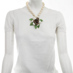 Collier MARGUERITE DE VALOIS camélia bicolore