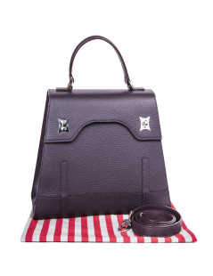 Sac 'Amandine' GRATIANNE BASCANS en cuir grainé raisin