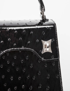 Sac 'BB Amandine' GRATIANNE BASCANS en python noir brillant