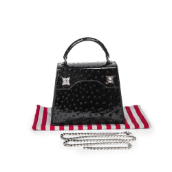 Sac 'BB Amandine' GRATIANNE BASCANS en python noir brillant