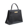 Sac Kelly 28 HERMES crocodile porosus Vintage