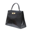 Sac Kelly 28 HERMES crocodile porosus Vintage