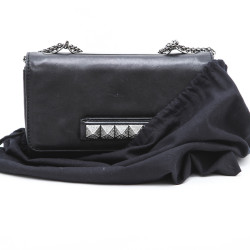 Pochette VALENTINO en cuir noir