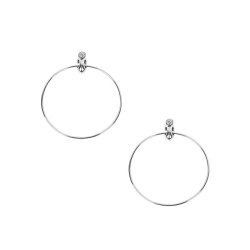 Boucles d'oreilles HERMES créoles en argent