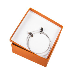 Boucles d'oreilles HERMES créoles en argent