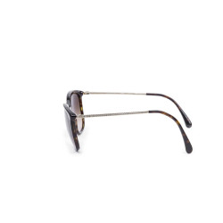 Lunettes de soleil CHANEL en plexiglas marron avec strass