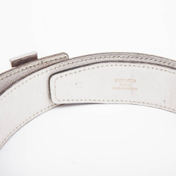 Ceinture HERMES H en cuir gold accastillage argenté