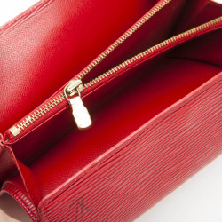 Portefeuille LOUIS VUITTON en cuir épi rouge