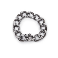 Bracelet HERMES en argent massif maille palmier