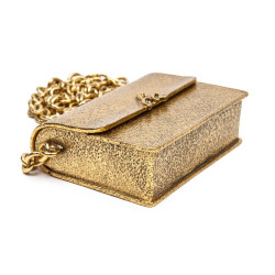 Minaudière SONIA RYKIEL en métal martelé doré Collector