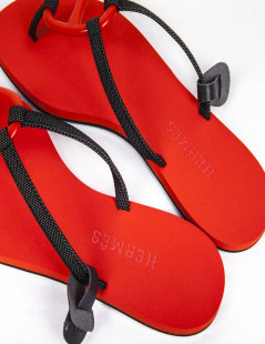 Sandales HERMES plates rouge 