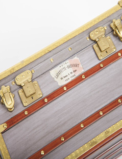 LOUIS VUITTON Miniature case in gray zing, wood and gilded metal