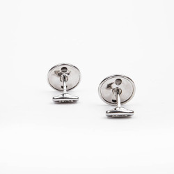 CELINE vintage cufflinks in sterling silver and mother of pearl