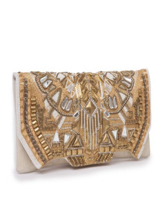 BALMAIN  Patricia off-white leather clutch