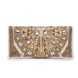 BALMAIN  Patricia off-white leather clutch