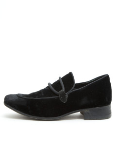 YVES SAINT LAURENT moccasins in black velvet size 44.5FR