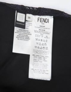 Blouse FENDI T 36 en tulle brodé noir et violet