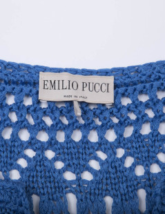 Tunique EMILIO PUCCI  T S  en crochet bleu