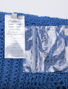 Tunique EMILIO PUCCI  T S  en crochet bleu