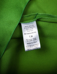 LANVIN blouse in green silk crepe size 36FR